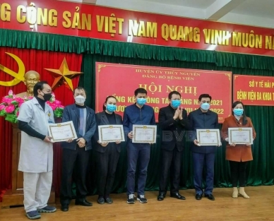 Đảng bộ Bệnh viện đa khoa huyện Thủy Nguyên tổ chức Hội nghị trực tuyến tổng kết công tác Đảng năm 2021 