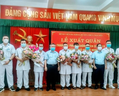 Bệnh viện đa khoa Thủy Nguyên xuất quân tham gia phòng chống dịch Covid-19 tại Thành phố Hồ Chí Minh